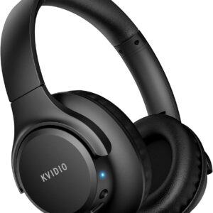 KVIDIO Bluetoothヘッドホン オーバーイヤー 65時間再生 ワイヤレスヘッドホン マイク付き 折りたたみ式軽量ヘッドセット 重低音 HiFiステレオサウンド 旅行 仕事 携帯電話用